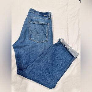 Mother scrapper cuff ankle- fray jeans